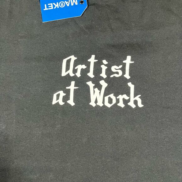 Market Studios Artist at Work Black Tee T Shirt Mens Sz S New - Picture 2 of 4